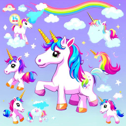 ai generated image of a majestic unicorn with a flowing rainbow colored mane set in a dreamy pastel landscape showcasing intricate details and magical lighting download 73