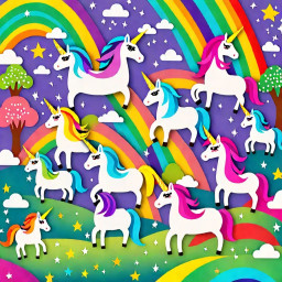 ai generated image of a majestic unicorn with a flowing rainbow colored mane set in a dreamy pastel landscape showcasing intricate details and magical lighting download 78